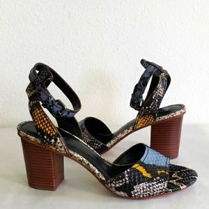 NWOT Coach Multicolor Snake Print Leather Sandals Size 9B (M)